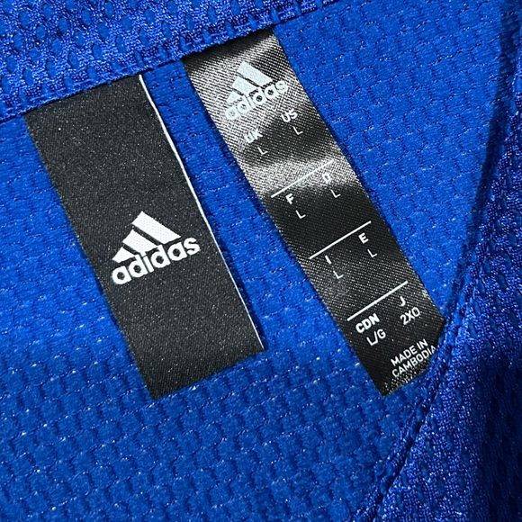 5/$7 💰 Adidas Athletic Baseball Jersey Mesh Button Shirt Royal Blue - Picture 11 of 16